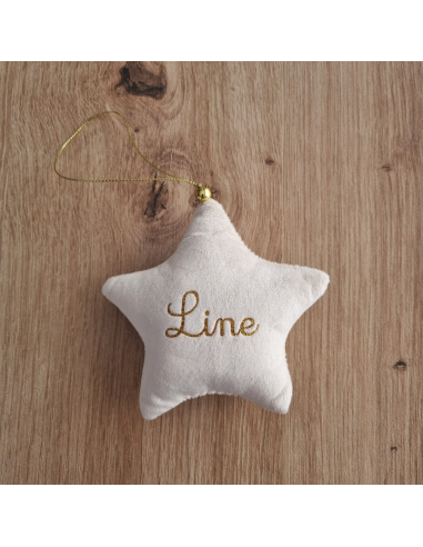 Étoile de Noël en velours – Personnalisée avec...