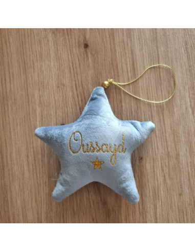 Étoile de Noël en velours – Personnalisée avec...
