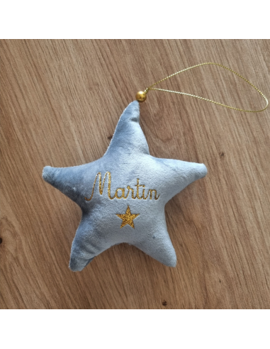Étoile de Noël en velours – Personnalisée avec...