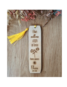 Marque-page en bois – Cadeau fin d’année pour maîtresse,...