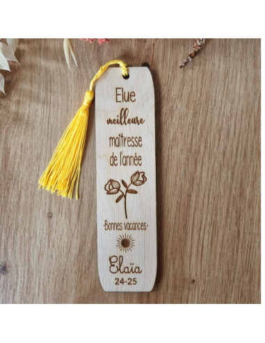 Marque-page en bois – Cadeau fin d’année pour...