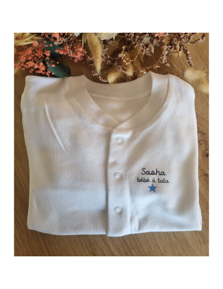 Pyjama à message personnalisé – Naissance (0 à 3 mois)