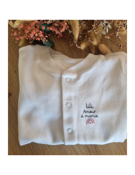 Pyjama à message personnalisé – Naissance (0 à 3 mois)