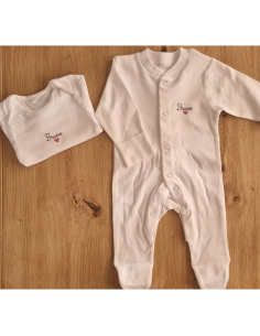 Duo pyjama / body personnalisé – Prénom en écriture...