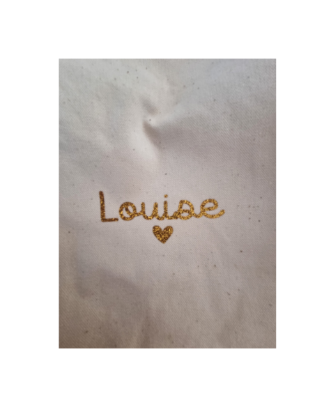 Sac week-end enfant personnalisé – Prénom & cœur – Coton bio 🌈