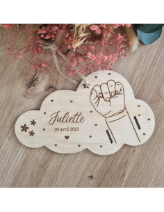 Bracelet de naissance  un enfant motif fleur-coeur 2