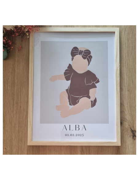 Cadres et affiches personnalisés thème bébé fille