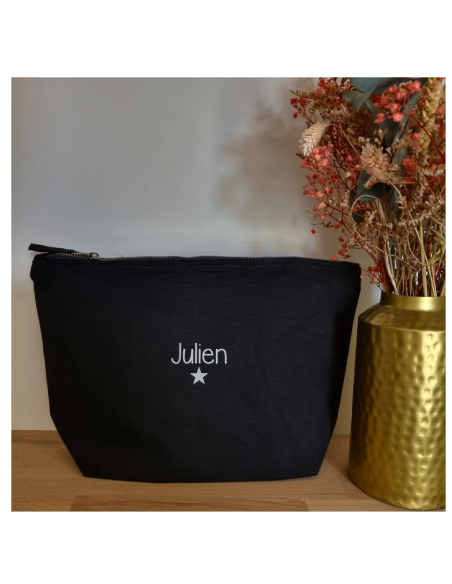 Grande pochette personnalisée – 5L  Prénom & cœur écriture bâton