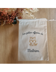 Pochon en tissu personnalisé- Les petites affaires de -...