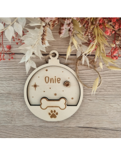Boule de Noël personnalisée en bois – Pour animaux 2