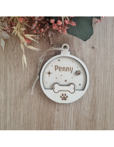 Boule de Noël personnalisée en bois – Pour animaux