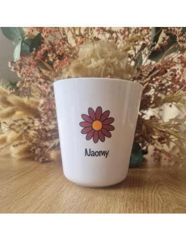 Gobelet enfant en polymère blanc – Prénom +...