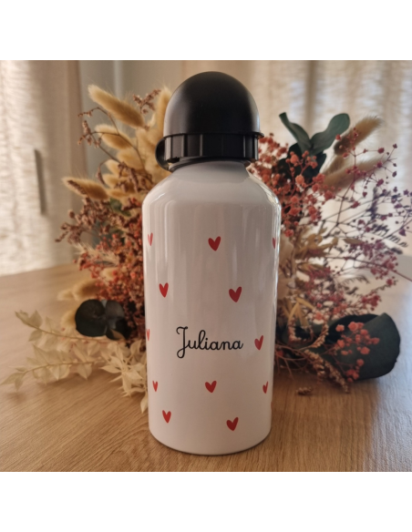 🎒🍼🍱 Gourde et/ou boîte à goûter personnalisée – Thème cœur