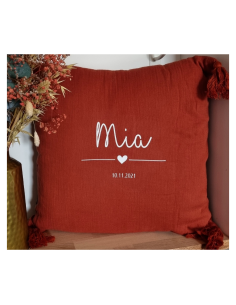 Coussin naissance personnalisé – Prénom, date de...