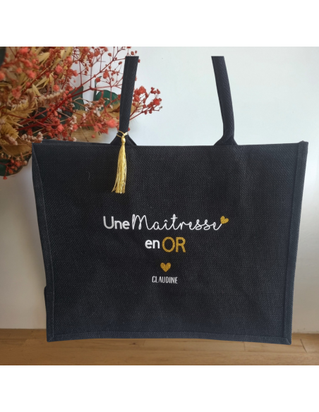 Sac en toile de jute en or