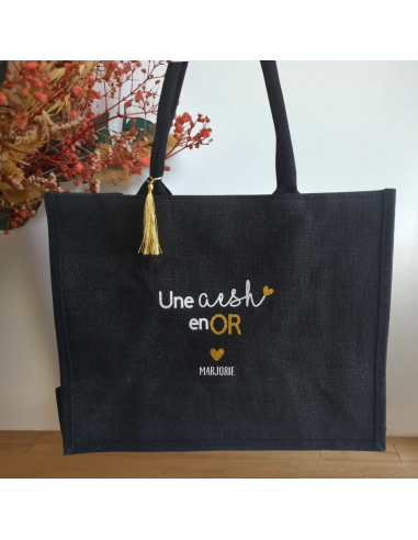 Sac en toile de jute en or