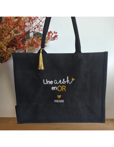 Sac en toile de jute en or