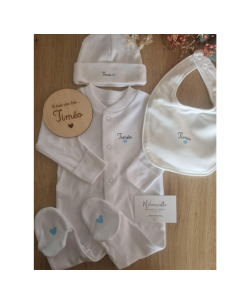 Pack naissance personnalisé – Pyjama, bavoir,  bonnet et...