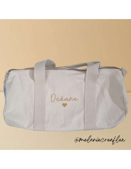 Sac week-end prénom et logo cœur ou étoile  –  💛