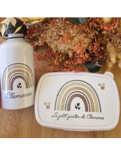 🎒🍼🍱 Gourde et/ou boîte à goûter personnalisée – Thème arc...