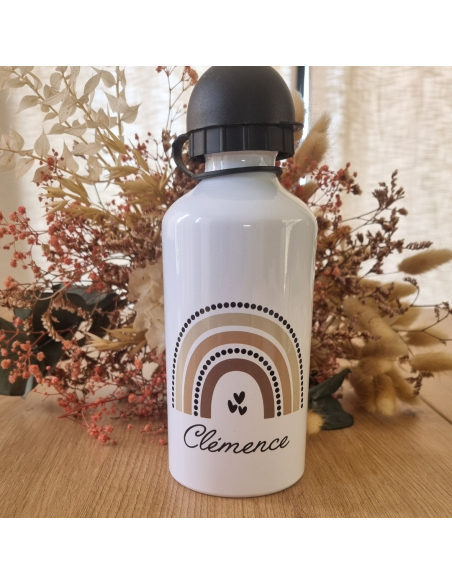 🎒🍼🍱 Gourde et/ou boîte à goûter personnalisée – Thème arc en ciel