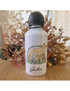 🎒🍼🍱 Gourde et/ou boîte à goûter personnalisée – Thème safari 2