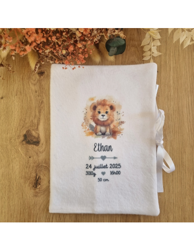Protège carnet de santé personnalisé thème lion