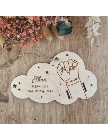 Bracelet de naissance  un enfant motif étoile