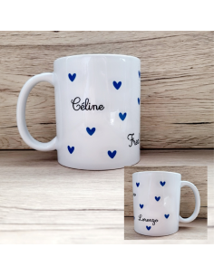Mug/Tasse avec prénoms et petits cœurs ❤️ 2
