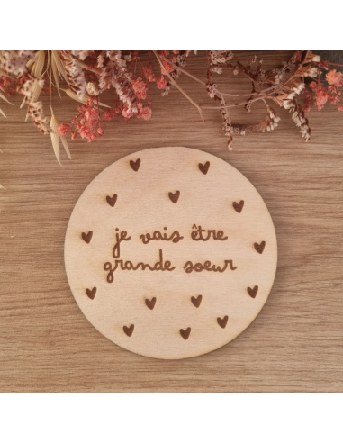 Plaque en bois annonce naissance "Je vais être...