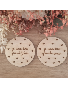 Plaque en bois annonce naissance "Je vais être grande sœur" 2