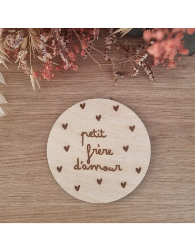 Plaque en bois annonce naissance "Petit frère"