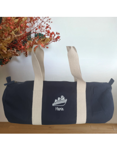 Sac week-end enfant personnalisé – Prénom motif paquebot