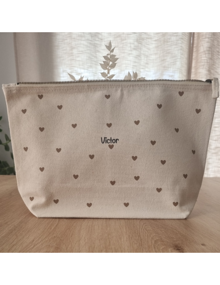 Grande pochette personnalisée – 5L (23×23×11 cm) cœur