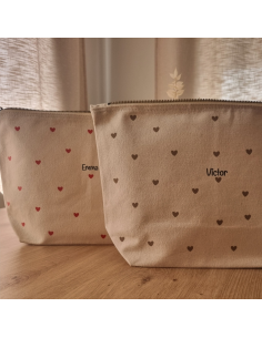 Grande pochette personnalisée – 5L (23×23×11 cm) cœur