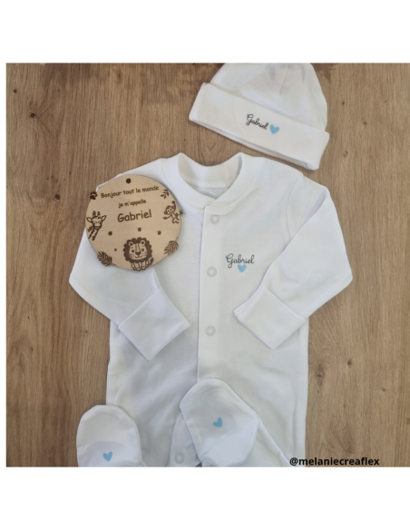 Plaque en bois annonce naissance "SAVANE"