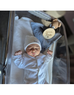 Plaque en bois annonce naissance "il était une fois- coeur" 2