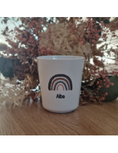 Gobelet enfant en polymère blanc – Prénom + motif ARC EN... 2