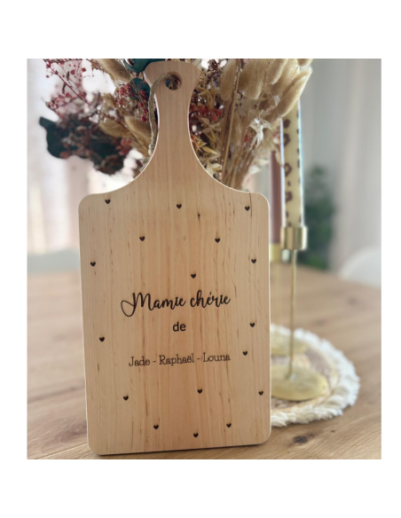 🪵 Planche à découper décorative en bois gravé- Maman-Mamie
