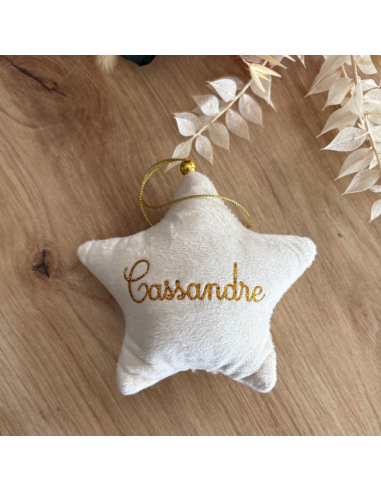Étoile de Noël en velours – Personnalisée avec...
