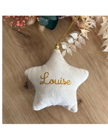 Étoile de Noël en velours – Personnalisée avec...