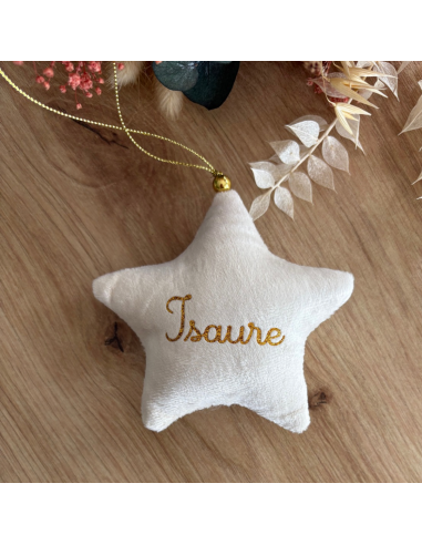 Étoile de Noël en velours – Personnalisée avec...