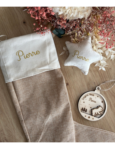 Box "Mon Premier Noël" – Décorations personnalisées prénom & année