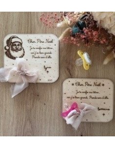 🎅 Plaque en bois “Je donne ma tétine au Père Noël”