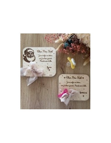 🎅 Plaque en bois “Je donne ma tétine au Père Noël”