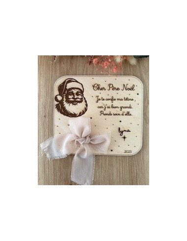 🎅 Plaque en bois “Je donne ma tétine au Père Noël”
