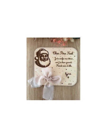 🎅 Plaque en bois “Je donne ma tétine au Père Noël”