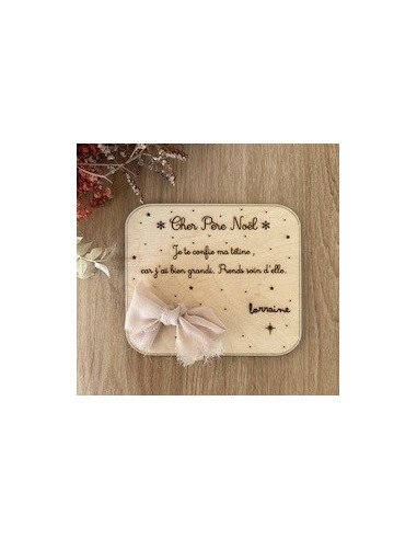 🎅 Plaque en bois “Je donne ma tétine au Père Noël”
