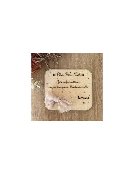 🎅 Plaque en bois “Je donne ma tétine au Père Noël”