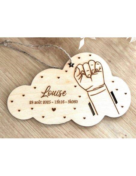 Bracelet de naissance  un enfant motif coeur